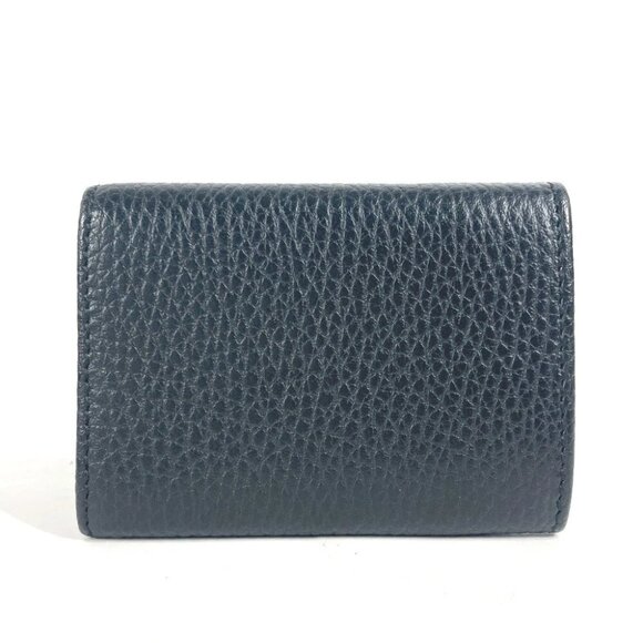 GUCCI 523277 GG Marmont Compact Wallet Mini Trifold wallet Leather Black/Gold - Picture 9 of 9